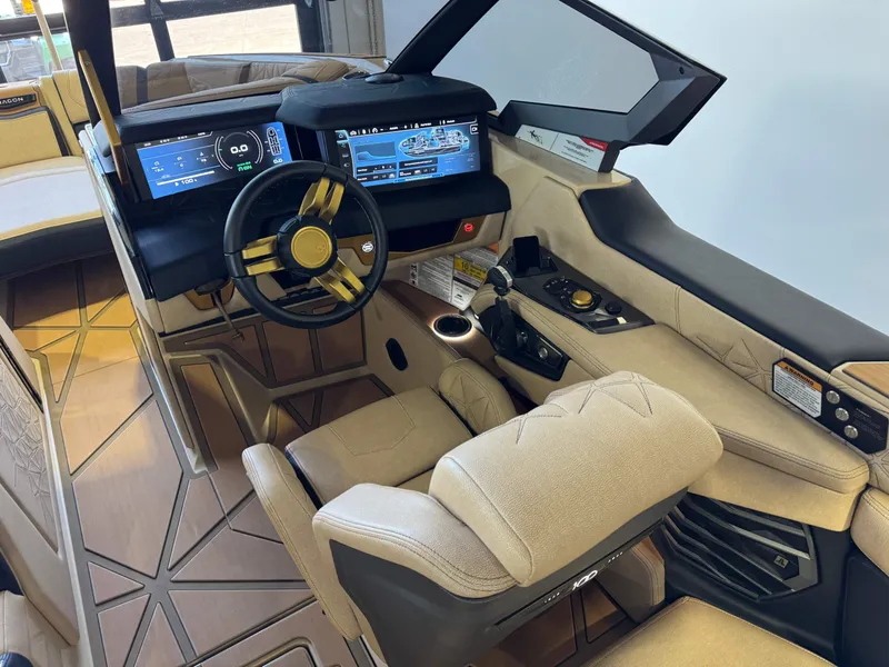 Slide: The Image of Interior of 2025 Nautique Super Air Nautique G23 Paragon with modern cockpit. - 28
