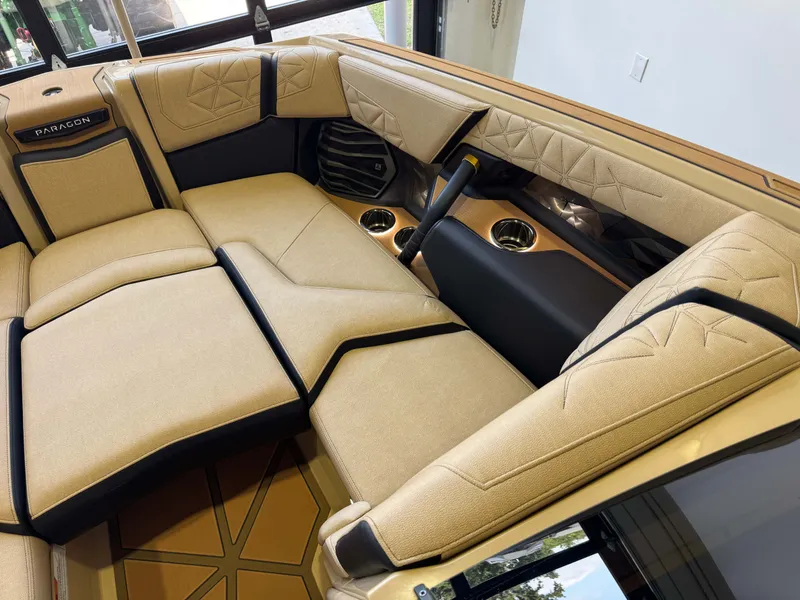 Slide: The Image of 2025 Nautique Super Air G23 Paragon interior seating. - 31