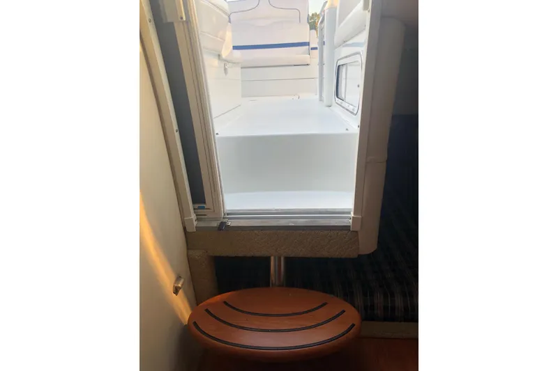 Slide: The Image of Interior view of 2009 Formula 350 Sun Sport boat, showing cabin entrance and seating. - 8