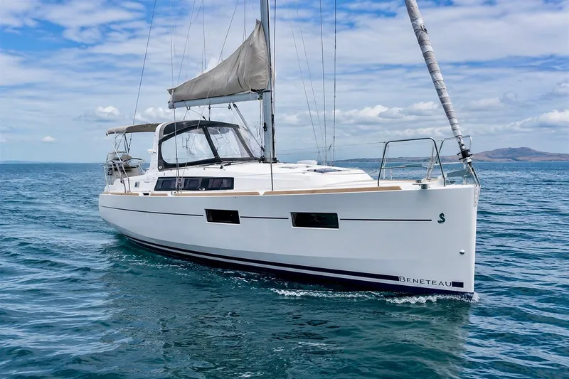The Image of Sailing yacht Beneteau Oceanis 35, 2015 model, cruising on open sea under clear skies. - 0