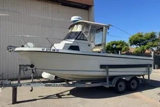 The Image of 1990 Davis Radon Craft 22 boat on trailer, parked outdoors. - 1