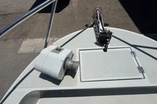 Slide: The Image of Bow of 1990 Davis Radon Craft 22 boat with anchor and winch. - 8