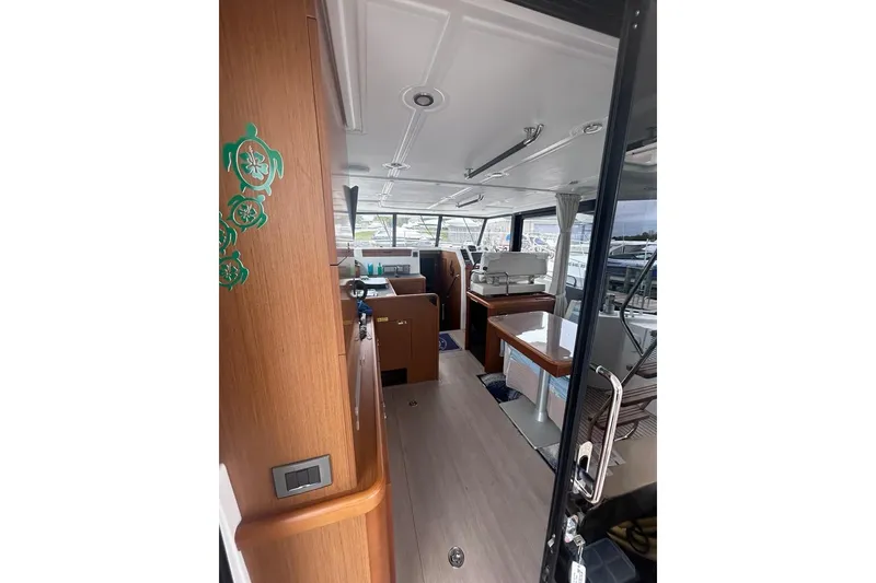 Slide: The Image of Interior view of 2020 Beneteau Swift Trawler 35, showcasing modern design and spacious layout. - 15