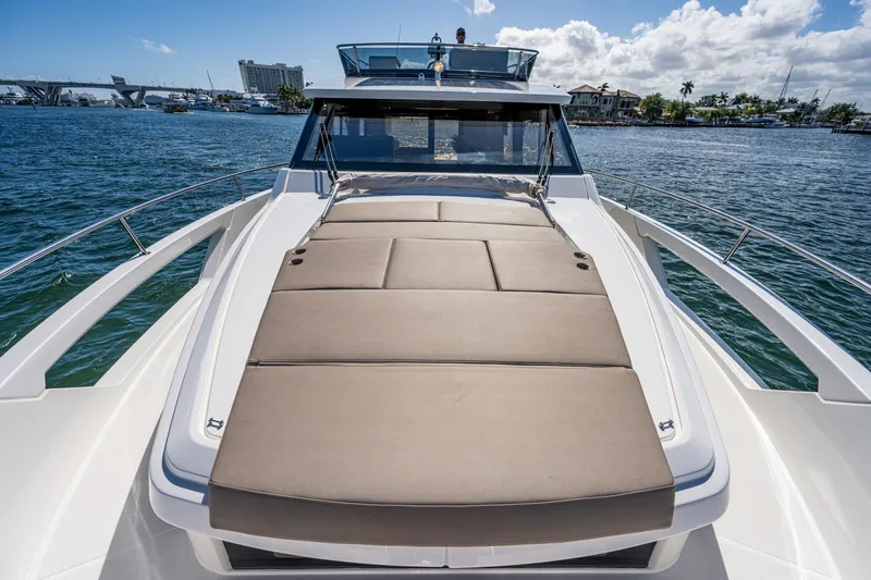 Slide: The Image of Greenline 45 Fly 2022 with sun deck on open water. - 19