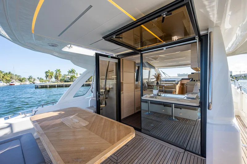 Slide: The Image of Greenline 45 Fly 2022 yacht with open deck and modern interior. - 21