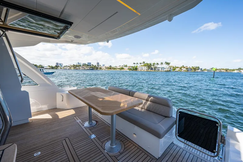 Slide: The Image of Greenline 45 Fly 2022 yacht with deck view of the sea. - 23