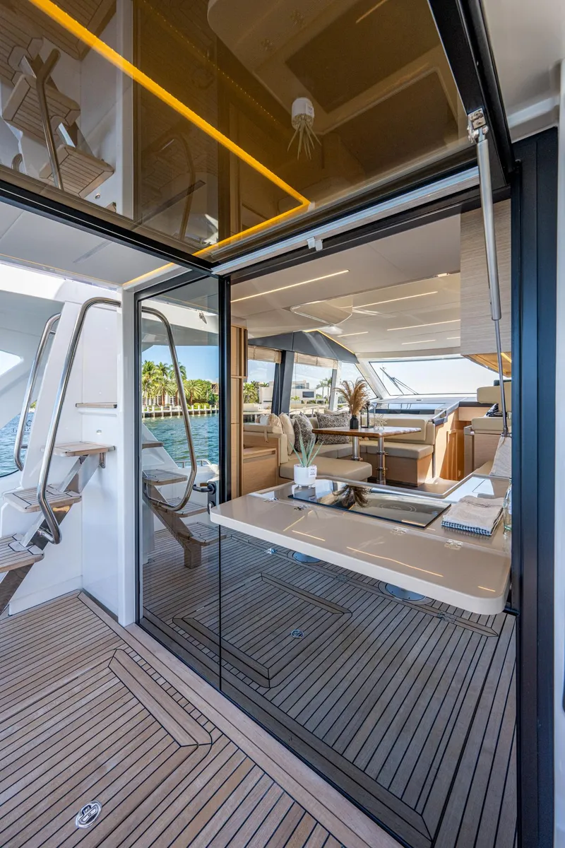 Slide: The Image of Greenline 45 Fly 2022 yacht with modern interior and exterior deck. - 25