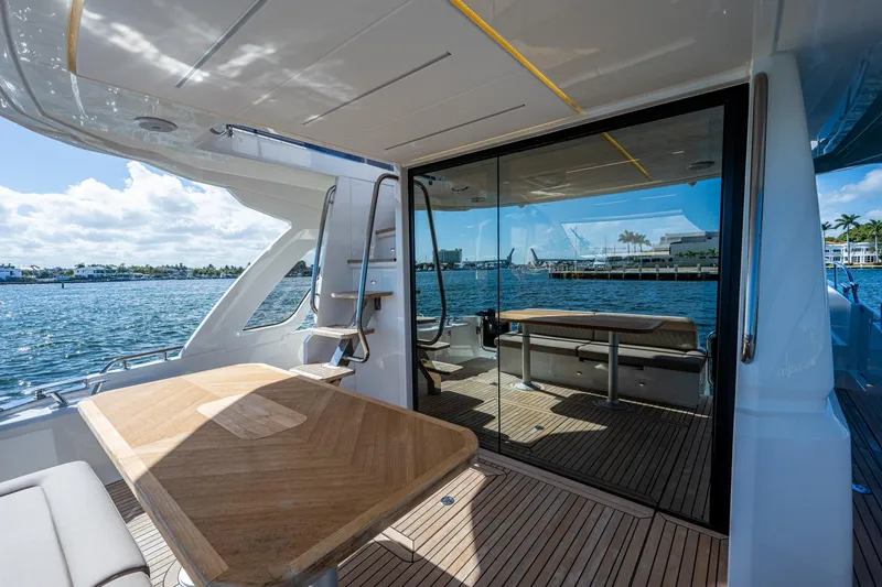 Slide: The Image of Greenline 45 Fly 2022 yacht with elegant deck and ocean view. - 28