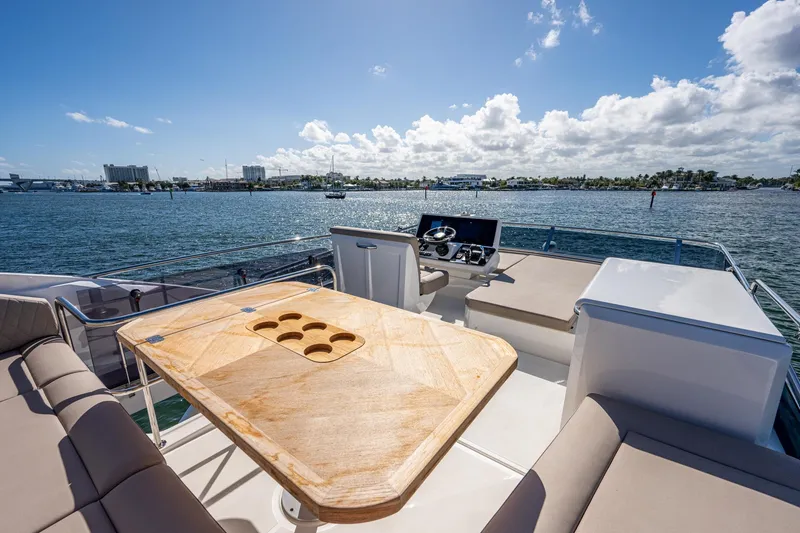 Slide: The Image of Greenline 45 Fly 2022 yacht with deck view and helm station. - 33