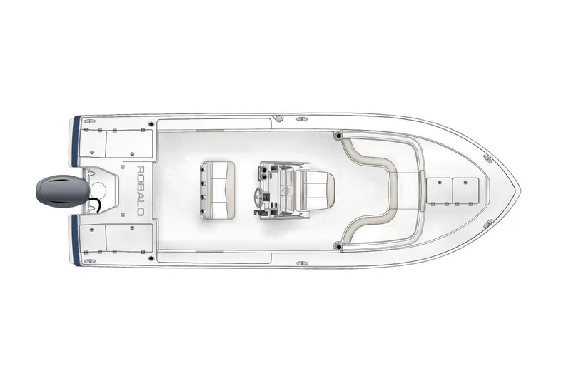Slide: The Image of Manufacturer Provided Image: Top view of 2022 Robalo 246 Cayman boat layout. - 18