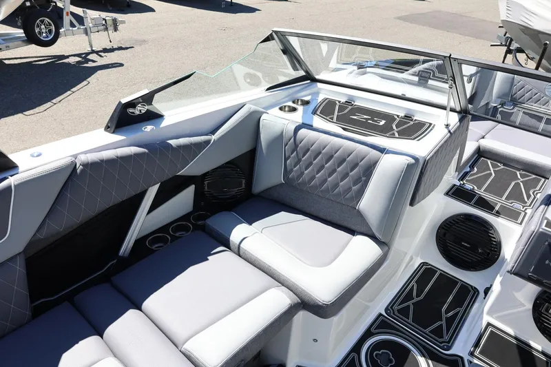 Slide: The Image of 2026 Tigé Z3 boat interior with luxurious seating and modern design features. - 22