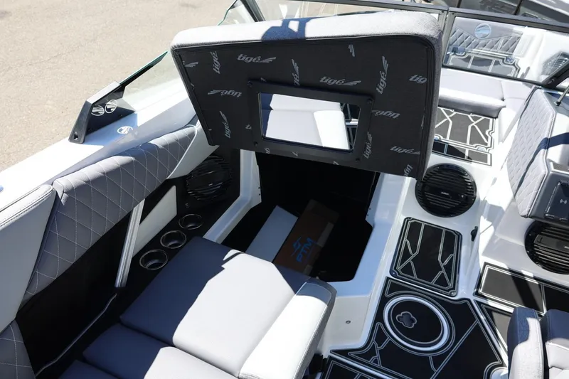 Slide: The Image of 2026 Tigé Z3 boat interior with modern seating and stylish design elements. - 36