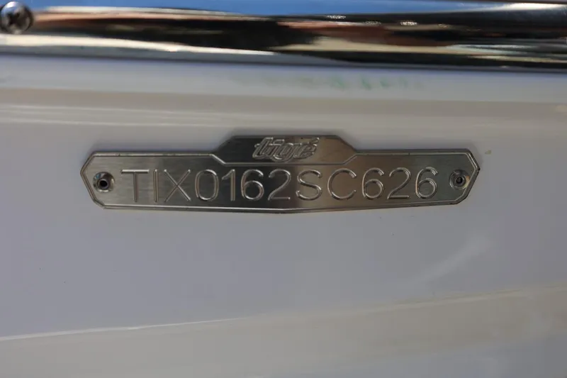 Slide: The Image of 2026 Tigé Z3 boat identification plate with serial number TIX0162SC626. - 7