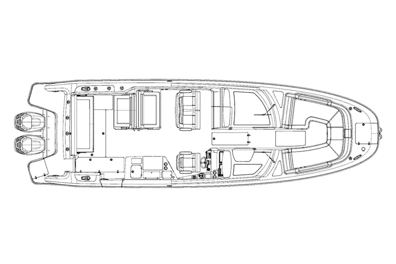 Slide: The Image of Manufacturer Provided Image: Top view layout of 2017 Boston Whaler 320 Vantage boat. - 33