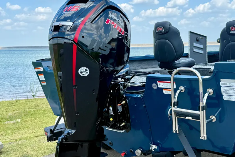Slide: The Image of 2026 Ranger VS1682SC Angler boat with Mercury 115 Pro XS engine by a lake. - 5