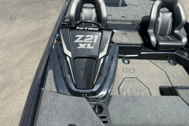 Slide: The Image of 2026 Nitro Z21 XL Pro boat interior with seating and deck details. - 21
