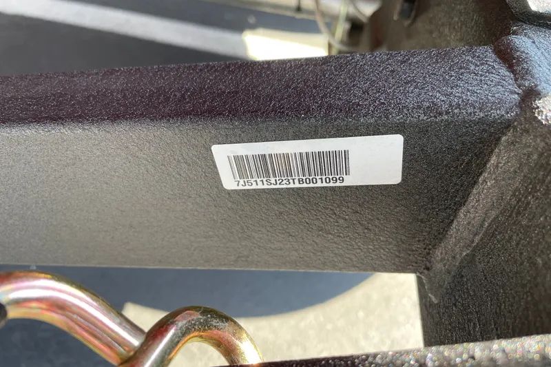 Slide: The Image of Barcode on 2026 Tracker Targa V-18 Combo boat trailer frame. - 107