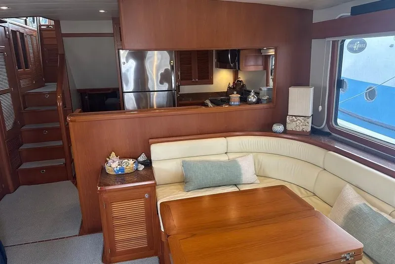 Slide: The Image of Luxurious interior of 2011 Kadey-Krogen 48 AE yacht with elegant wood finishes. - 54