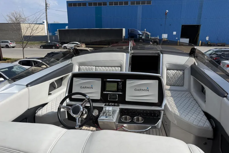 Slide: The Image of Interior of a 2017 Monte Carlo 420 yacht with Garmin navigation system. - 67