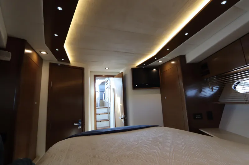 Slide: The Image of Interior of 2015 Cruisers Yachts 45 Cantius with modern lighting. - 10