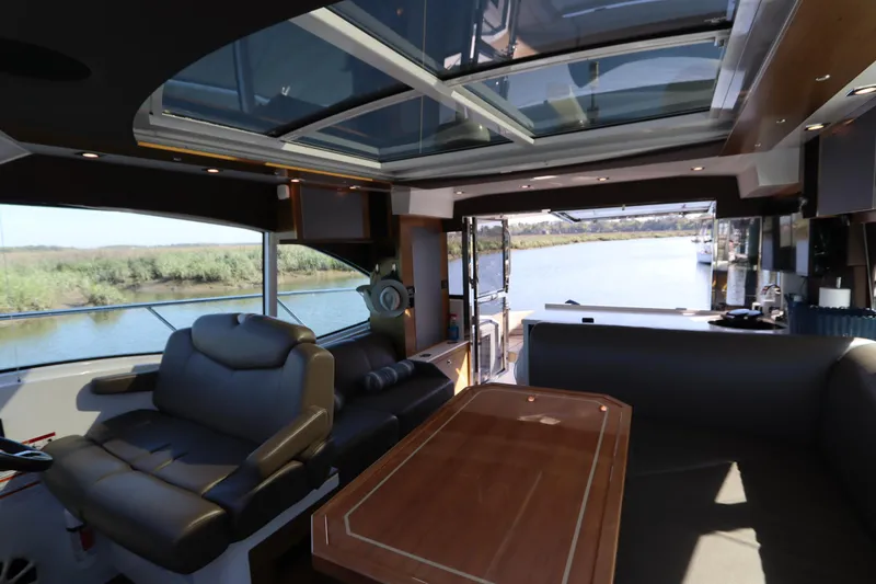 Slide: The Image of Interior of 2015 Cruisers Yachts 45 Cantius with panoramic view. - 12