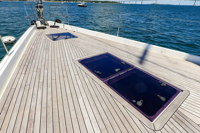 Slide: The Image of Deck of 2018 Hanse 675 yacht with sleek design and ocean view. - 30