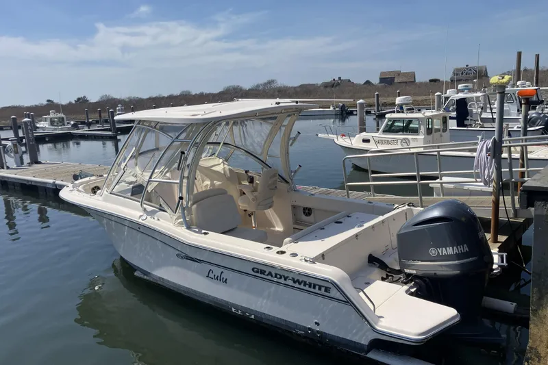 The Image of 2019 Grady-White Freedom 235 boat docked with Yamaha engine, clear skies. - 0