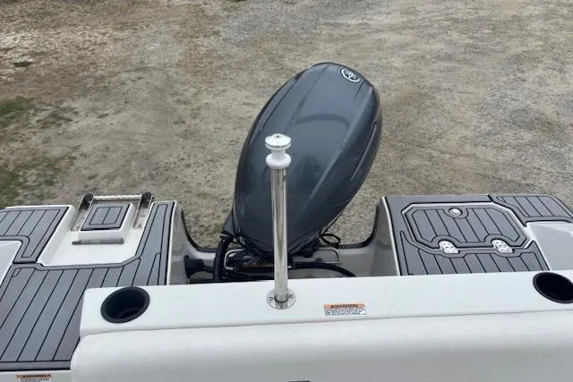 Slide: The Image of 2021 Starcraft SVX 171 OB boat with outboard motor, featuring sleek deck design. - 14