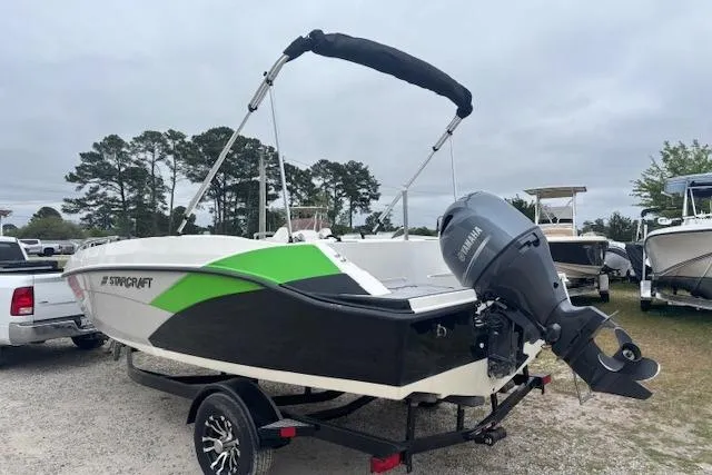 Slide: The Image of 2021 Starcraft SVX 171 OB boat with Yamaha outboard motor on trailer. - 3