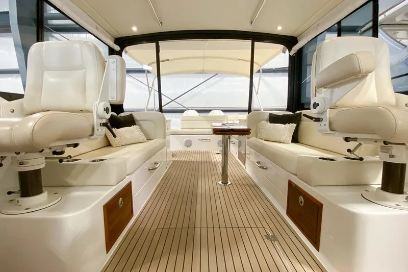 Slide: The Image of Luxurious interior of 2022 MJM 3 boat with plush seating and elegant design. - 58