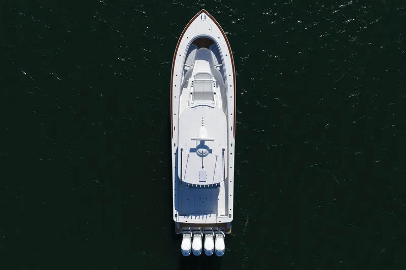 Slide: The Image of Aerial view of 2026 Valhalla Boatworks V-46 yacht on open water. - 20