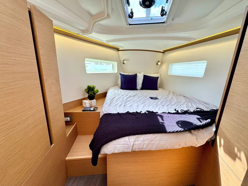 Slide: The Image of Interior of Jeanneau Sun Odyssey 380, 2023, featuring cozy bedroom. - 27