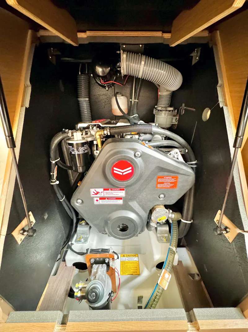 Slide: The Image of Engine compartment of Jeanneau Sun Odyssey 380, 2023 model. - 33