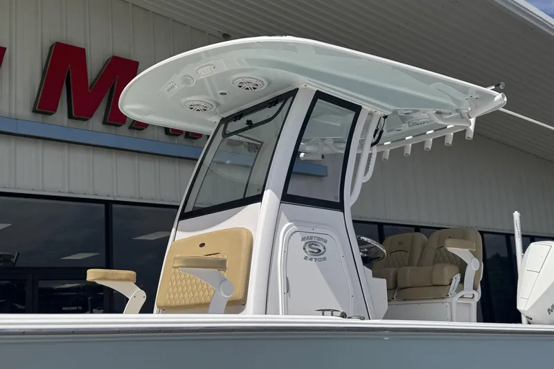 Slide: The Image of 2025 Sportsman Masters 247OE Bay Boat with sleek design and modern features. - 6