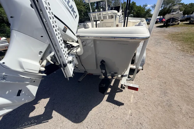 Slide: The Image of 2021 Bulls Bay 2200 boat with Suzuki outboard motor on a trailer. - 16