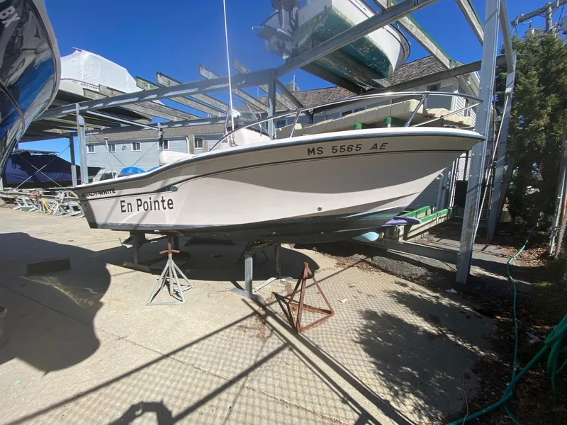 The Image of 2001 Grady-White Sportsman 180 boat on a dry dock. - 0