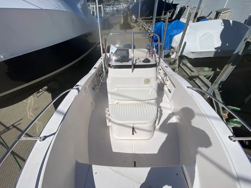 Slide: The Image of 2001 Grady-White Sportsman 180 boat interior view at dock. - 5