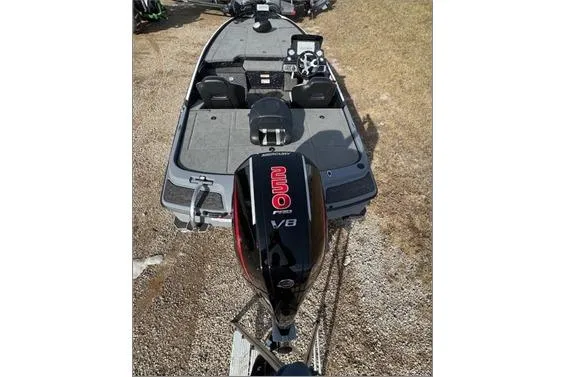 Slide: The Image of 2024 Nitro Z20 XL Pro boat with powerful V8 engine, viewed from above. - 12