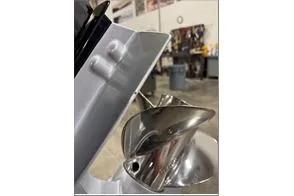 Slide: The Image of 2024 Nitro Z20 XL Pro boat propeller in a workshop setting. - 16