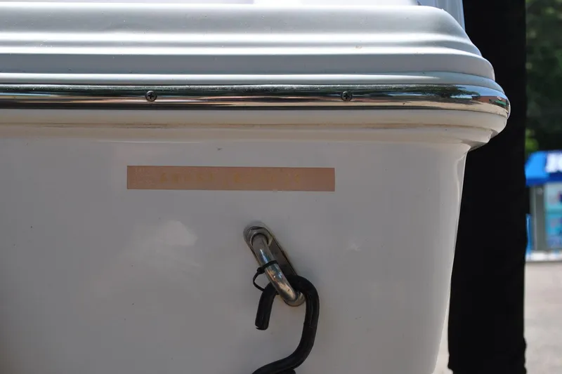 Slide: The Image of 2020 Sportsman Open 232 Center Console boat detail with metal hook attachment. - 10