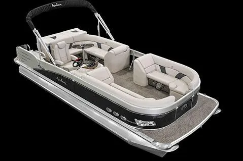 Slide: The Image of Manufacturer Provided Image: 2015 Avalon Windjammer Elite 25' pontoon boat with luxurious seating and sleek design. - 20