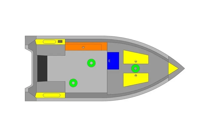 The Image of Top view layout of 2020 MirroCraft 1415 Outfitter boat design. - 0