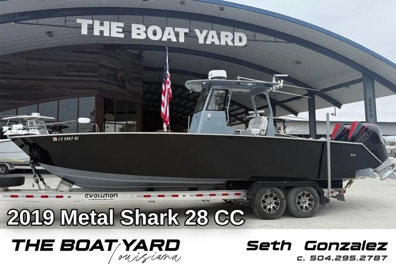 The Image of 2019 Metal Shark 28 CC boat on trailer at The Boat Yard Louisiana. - 1