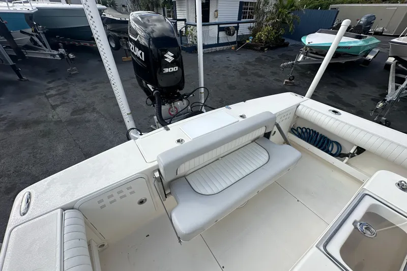 Slide: The Image of 2018 Sea Born FX25 Bay boat with Suzuki 300 engine, featuring spacious seating. - 25
