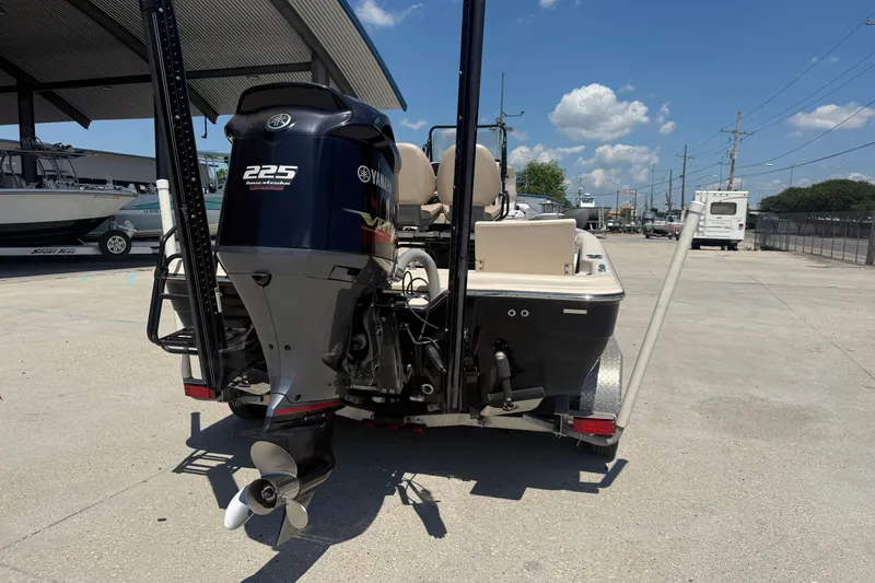 Slide: The Image of 2016 Blue Wave 2200 PureBay boat with Yamaha 225 engine on trailer. - 8