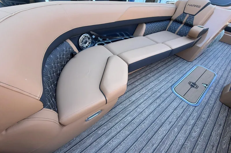 Slide: The Image of Luxurious seating on 2026 Harris Grand Mariner 250 SL boat with stylish upholstery. - 11