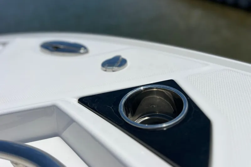 Slide: The Image of 2023 Blackfin 272 DC boat deck with stainless steel cup holder. - 59