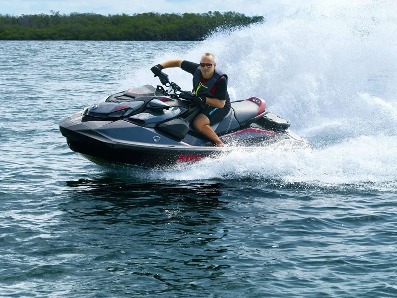 Slide: The Image of 2024 Sea-Doo GTR-X 300 iBR on water in action. - 10