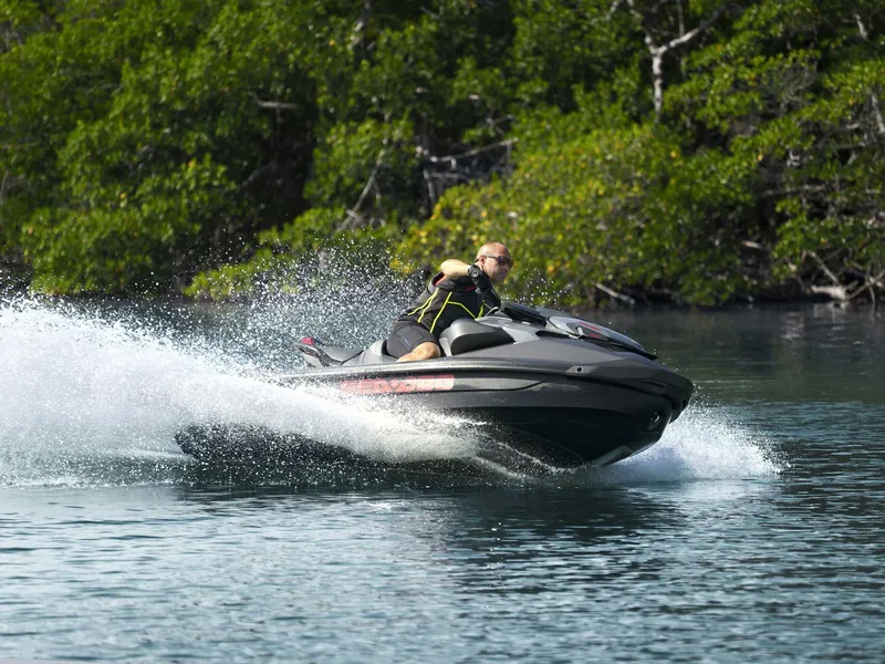 Slide: The Image of 2024 Sea-Doo GTR-X 300 iBR on water in action. - 9