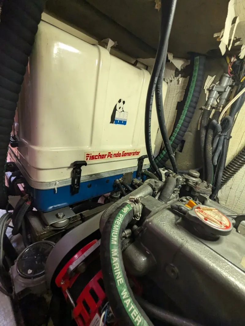 Slide: The Image of Engine room of 2007 Hunter 45 Center Cockpit with Fischer Panda generator. - 29